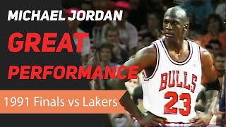 Michael Jordan 1991 NBA Finals Great Performance [upl. by Assilak]