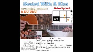 Sealed With A Kiss  Brian Hyland guitar chords w lyrics amp strumming tutorial [upl. by Etteyniv]