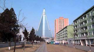 Ryugyong Hotel  Pyongyang North Korea [upl. by Eimarej914]