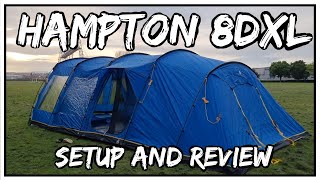 HiGear Hampton 8DLX Nightfall Deluxe Family Tent Setup and Review [upl. by Gerdeen]