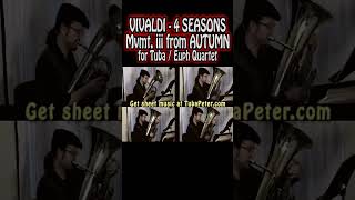 Vivaldi 4 Seasons 4 Tubas Autumn mvmt iii  sheet music [upl. by Cato]