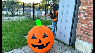 Deema and Sally with giant pumpkin rescue adventure [upl. by Rhodes]