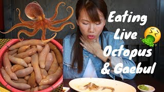 Eating Live Octopus amp Gaebul in Toronto Canada [upl. by Filip275]