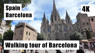 Spain Barcelona A walk around the city visiting the main attractions  part 2  4k [upl. by Suiratnod]