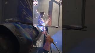 overhead 4G MIG welding test GMAW Root GMAW Gas metal arc weldingFCAW flux core arc welding camping [upl. by Alie]