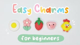 Easy Charms for Beginners  Air Dry Clay Tutorial [upl. by Avie]