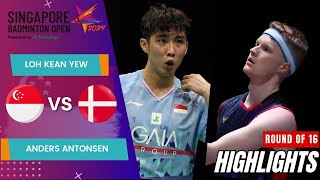 Loh Kean Yew SGP vs Anders Antonsen DEN  R16  Singapore Open 2024 [upl. by Clippard]