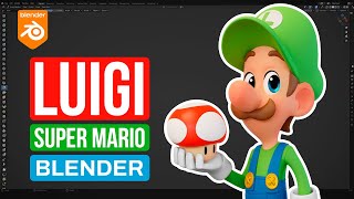 Blender Sculpting Luigi Super Mario Bros Timelapse [upl. by Marentic627]