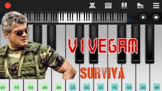 Surviva BGM Piano notes  Vivegam  Ajith Kumar  Kajal Agarwal [upl. by Jordan]