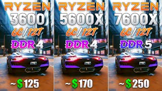 Ryzen 5 3600 vs Ryzen 5 5600X vs Ryzen 5 7600X  Test in 8 Games [upl. by Hike452]