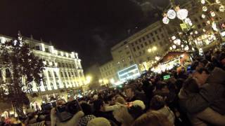 New Years Countdown in downtown Budapest [upl. by Elimac]