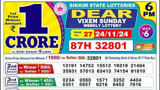 🔴Lottery Sambad Today 0600pm 241124 Dear Lottery Result Pdf Download [upl. by Nakre]