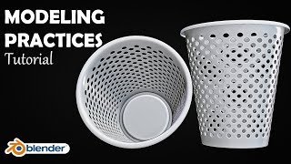 Blender Tutorial  Modeling Practice  Dust Bin  03 [upl. by Welcome181]