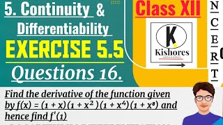 Exercise 55 Q16 Class 12 Maths  differentiation  maths [upl. by Ahtaela]