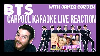 BTS Carpool Karaoke REACTION with James Corden 💃 BTS WEEK [upl. by Nesyt]