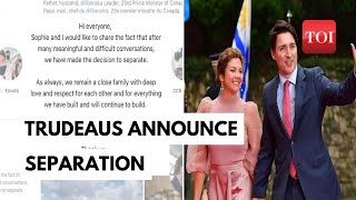 Justin Trudeau announces SEPARATION from wife Sophie Trudeau after 18 years of marriage [upl. by Cadman]