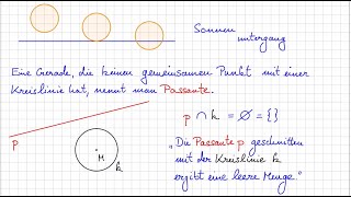 Mathematik  Klasse 7  Geometrie  Kreis und Gerade  Passante Tangente und Sekante [upl. by Howarth]