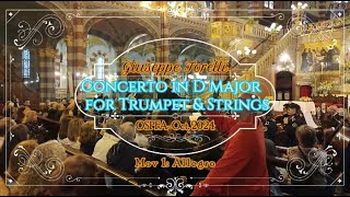 G Torelli Mov 1 AllegroTrumpet Concerto in D Major for Trumpet Strings amp Continuo [upl. by Anassor]