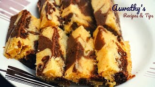 ഓവനില്ലാതെ മാർബിൾ ബട്ടർ കേക്ക്  Marble Butter Cake Without Oven Malayalam Recipe English Subtitle [upl. by Allerus]