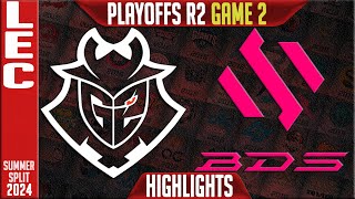 G2 vs BDS Highlights Game 2  LEC Playoffs Upper Round 2 Summer 2024  G2 Esports vs Team BDS G2 [upl. by Stoat187]