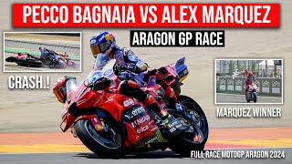 AragonGP Full Race Today  Bagnaia And Marquez Crash  AragonGP Race aragongp [upl. by Danuloff]