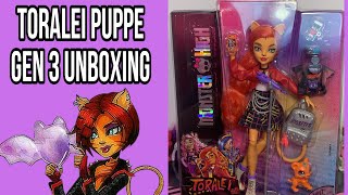 G3 Toralei monster high Puppe unboxing Video [upl. by Albina]