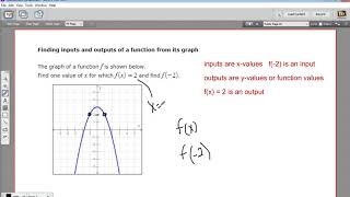 Finding inputs and outputs of a function from its graph [upl. by Nemaj286]