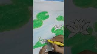 Drawingwater Lily🪷art multicreatingyoutubeshortslikeampsubscribe [upl. by Raychel]