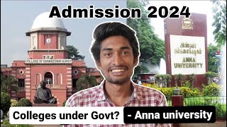 Anna University Colleges under Govt🚨  TNEA 2024  Engineering Admission 2024 [upl. by Neersan]