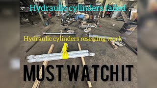 Hydraulic cylinders repair work Atlas cranes [upl. by Saxela]