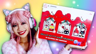 OPENING A HUGE BOX OF HOLIDAY SANRIO SURPRISES sanrio adventcalendar unboxing [upl. by Ydak]