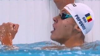 David Popovici wins Gold in mens Swimming 200m freestyle final at Paris Olympics 2024  divid gold [upl. by Anwahsal]