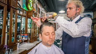 💈Relax With This 1Hour Pompadour Haircut At Elizabeths Barber Shop  Saint Paul [upl. by Garcon]