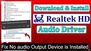 How to Download amp Install Realtek HD Audio Driver in Windows 1011 [upl. by Fanni941]