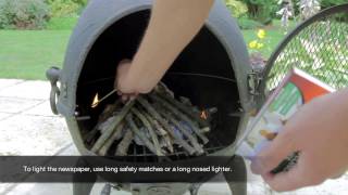 How to light a fire in your Cast Iron Chimenea [upl. by Deonne862]