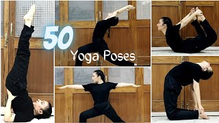 50 Yoga Poses with names  Prachi Verma  Yoga for all ages  Yoga Asanas Beginner to Advanced [upl. by Outhe137]