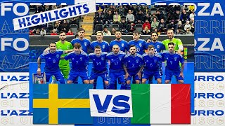 Highlights SveziaItalia 77  Futsal  Qualificazioni Mondiali 2024 [upl. by Bonaparte]