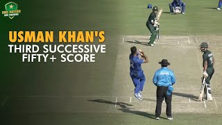 Usman Khans Third Successive 50 Score  Pakistan U19 vs Afghanistan U19  50Over TriSeries 2024 [upl. by Hertz]