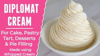 Diplomat Cream Recipe  Whipped Cream Frosting  Cake Frosting Cream Recipe  Cake Icing Recipe [upl. by Enyahs]