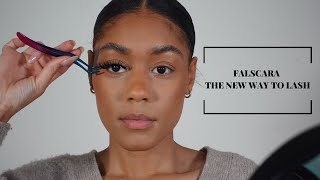 HOW TO APPLY FALSCARA LASHES AT HOME  DIY LASH EXTENSIONS ON A BUDGET [upl. by Ileane]