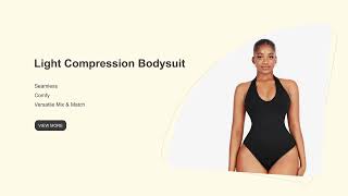 Seamless Hanging Neck Bodysuit Shapewear [upl. by Anyala306]