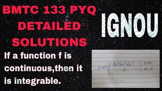 BMTC 133 Part1  JUNE 2023  PYQ DETAILED SOLUTION ALGEBRA OF DIFFERENTIABLE IVT EXAMPLE [upl. by Araic]