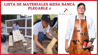 Lista de materiales mesa banca plegable 🔨 [upl. by Esile]