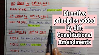 Directive principles added by different Constitutional Amendments  lec24  PolityAn aspirant [upl. by Roderic]