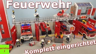 Playmobil Feuerwache 9462 komplett eingerichtet alle Feuerwehr Sets seratus1 [upl. by Viviyan]