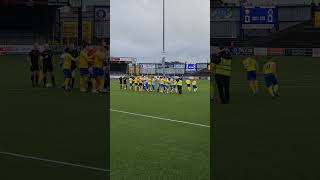 this year is Coleraine FC and Dungannon Swiss coming out of the tunnel at the Coleraine Showgrounds [upl. by Claudie]