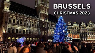 🇧🇪 Brussels Belgium  Christmas 2023  Winter Wonders 4K [upl. by Aihsotan]