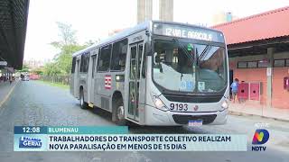 Trabalhadores do transporte coletivo realizam nova paralisação em menos de 15 dias em Blumenau [upl. by Ichabod]