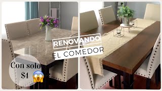 Como renovar un comedor fácil y barato con menos de 5  como tapizar tu comedor [upl. by Aenahs]