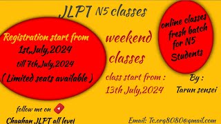 Registration for n5  classes for n5 japanese class online  online classes for jlpt n5 jlpt n5 [upl. by Aislehc46]